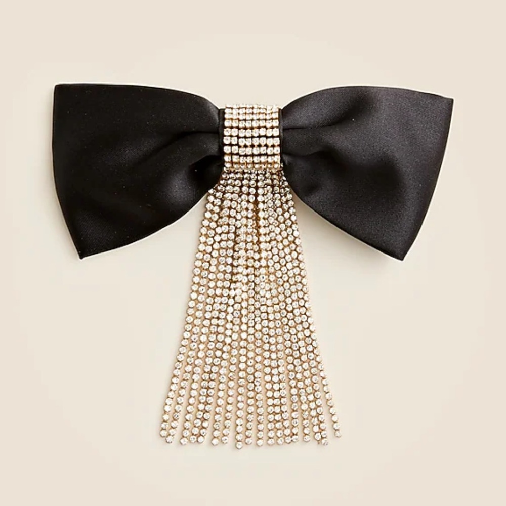 J.Crew Satin Rhinestone Hair Bow